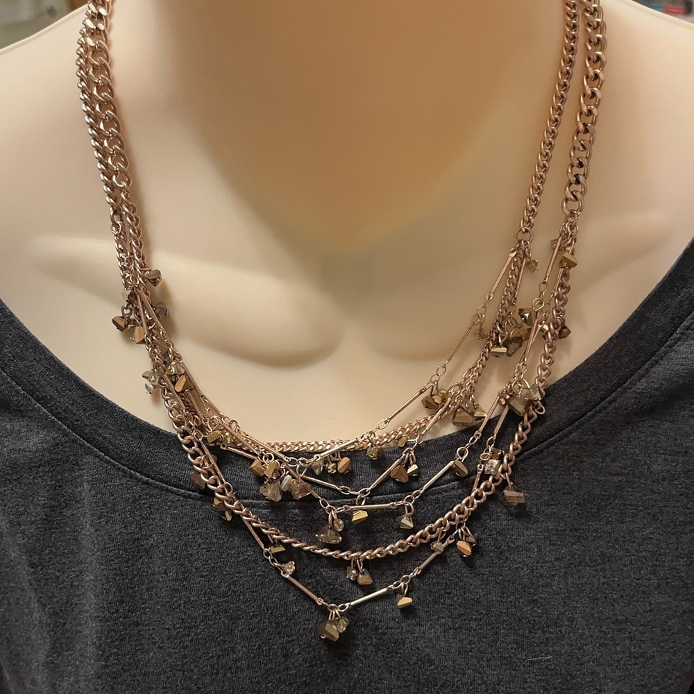 Simply Vera Multistrand Rose Gold Necklace - Picture 3 of 14